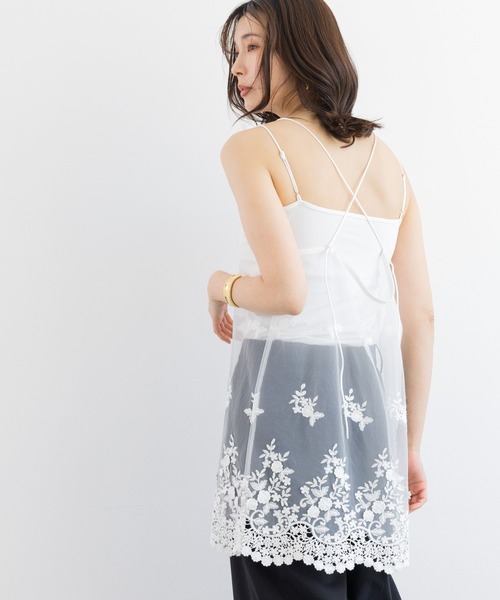 BARNYARDSTORM（バンヤードストーム）の「BARNYARDSTORM / レースシアーキャミソール（キャミソール・レディース・ホワイト/ブラック・FREE）」の12枚目の写真