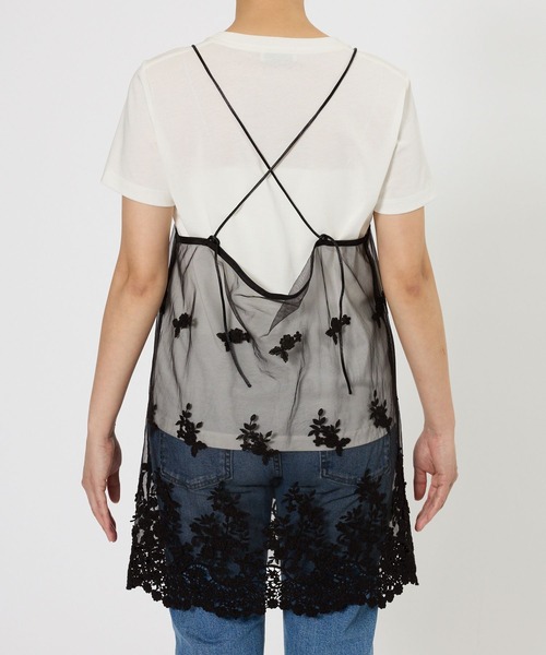 BARNYARDSTORM（バンヤードストーム）の「BARNYARDSTORM / レースシアーキャミソール（キャミソール・レディース・ホワイト/ブラック・FREE）」の21枚目の写真