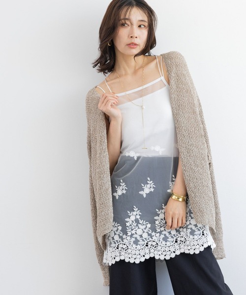 BARNYARDSTORM（バンヤードストーム）の「BARNYARDSTORM / レースシアーキャミソール（キャミソール・レディース・ホワイト/ブラック・FREE）」の9枚目の写真