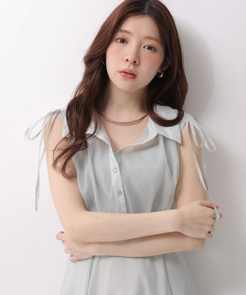 Rirandture(リランドチュール)の「エアリーレイヤードシャツワンピース(ワンピース・レディース・ミント/チャコールグレー/オフホワイト/ピンクベージュ・2/1)」の15枚目の写真