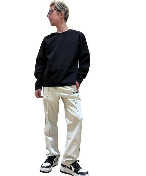 COOK JEANS(クックジーンズ)の「2WAYテープTシャツ(Tシャツ/カットソー・メンズ・バーガンディー/ブラック/ホワイト・LARGE/MEDIUM)」の8枚目の写真
