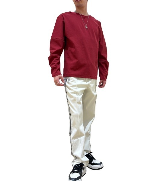 COOK JEANS(クックジーンズ)の「2WAYテープTシャツ(Tシャツ/カットソー・メンズ・バーガンディー/ブラック/ホワイト・LARGE/MEDIUM)」の11枚目の写真
