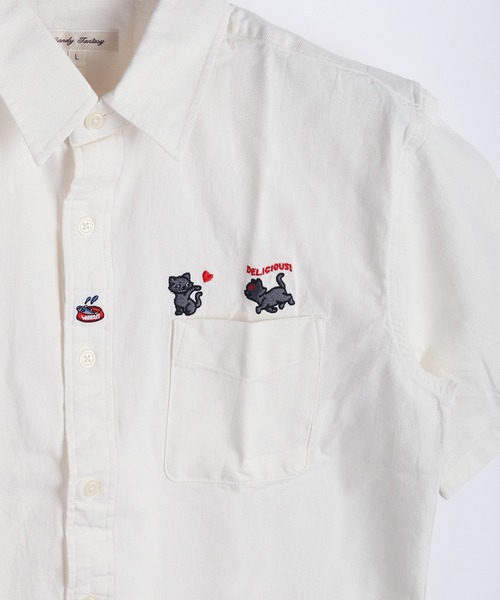 WESTSEA(ウエストシー)の「パナマシャツ 半袖 ワンポイント刺繍 綿100% レギュラーシルエット 犬 猫 ペンギン アニマル(シャツ/ブラウス・メンズ・ネイビー系/ホワイト系その他2/ネイビー/ネイビー系1/ホワイト/ホワイト系その他・M/L/XL)」の18枚目の写真