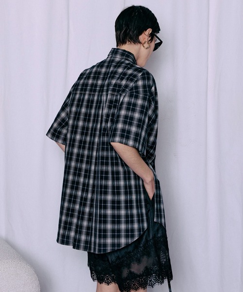 MAISON SPECIAL（メゾンスペシャル）の「【PRE-ORDER】Half-Sleeve Over Tie Shirt/ハーフスリーブオーバーネクタイシャツ（シャツ/ブラウス・レディース・パープル/ブラック/ブルー・FREE）」の18枚目の写真
