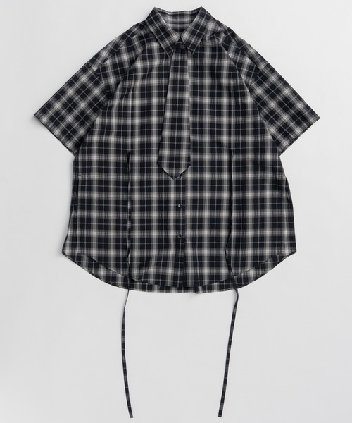 Half-Sleeve Over Tie Shirt／ハーフスリーブ オーバータイ シャツ