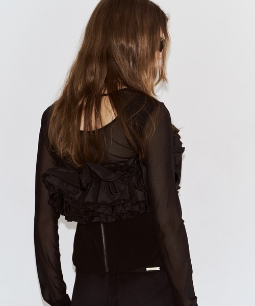 JOSE MOON（ジョゼムーン）の「BOUQUET FRILL TOPS/ブーケフリルトップス（その他トップス・レディース・その他/ブラック/ホワイト・FREE）」の19枚目の写真