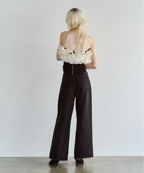 JOSE MOON（ジョゼムーン）の「BOUQUET FRILL TOPS/ブーケフリルトップス（その他トップス・レディース・その他/ブラック/ホワイト・FREE）」の9枚目の写真