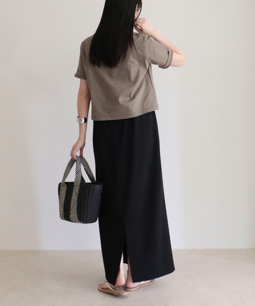 fredy emue（フレディエミュ）の「シルケットスムースクロップドTシャツ（Tシャツ/カットソー・レディース・ベージュ/カーキ/オフホワイト/チャコールグレー・38）」の20枚目の写真