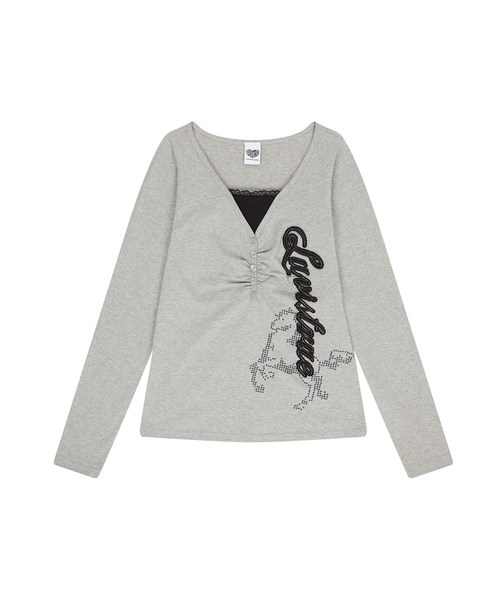 LUVISTRUE(ラヴイズトゥルー)の「EL HORSE SLIM-FIT TEE(GRAY)(Tシャツ/カットソー・レディース・その他・FREE)」の1枚目の写真