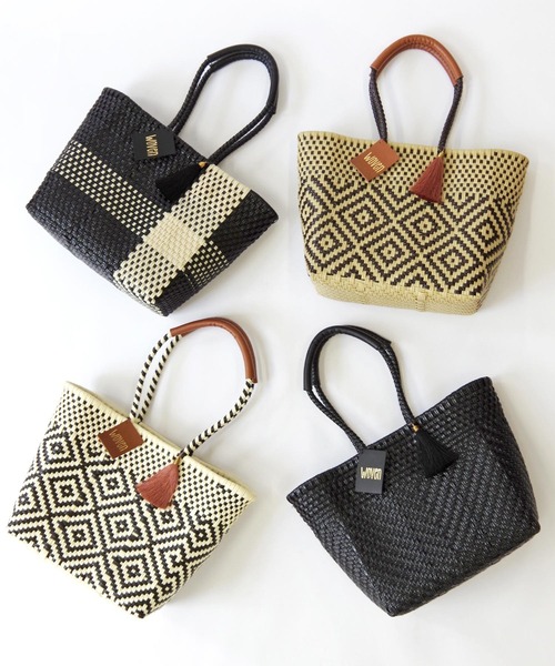 WOVEN(ウーヴン)の「WOVEN (ウーヴン) /エブリデイトート メキシコ製 メルカドバッグ かごバッグ レザーハンドル スモール(かごバッグ・レディース・ブラック/ブラウン/クリーム/ブラック系その他/ベージュ系その他・FREE)」の15枚目の写真