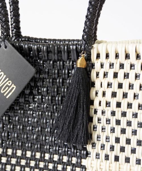 WOVEN(ウーヴン)の「WOVEN (ウーヴン) /エブリデイトート メキシコ製 メルカドバッグ かごバッグ レザーハンドル スモール(かごバッグ・レディース・ブラック/ブラウン/クリーム/ブラック系その他/ベージュ系その他・FREE)」の22枚目の写真