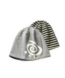 AMOU（アモウ）の「Reversible Stripe BEANIE GRAY（ニットキャップ/ビーニー）」
