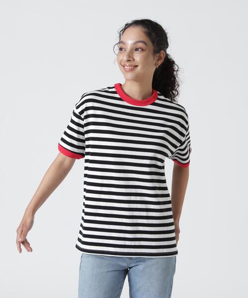 soglia（ソリア）の「soglia/ソリア　AMERICAN DRY BORDER TEE（Tシャツ/カットソー・レディース・ブルー/ブラック/モスグリーン・S）」の2枚目の写真