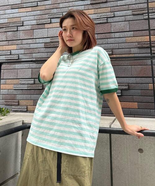 soglia（ソリア）の「soglia/ソリア　AMERICAN DRY BORDER TEE（Tシャツ/カットソー・レディース・ブルー/ブラック/モスグリーン・S）」の10枚目の写真