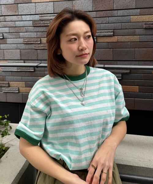 soglia（ソリア）の「soglia/ソリア　AMERICAN DRY BORDER TEE（Tシャツ/カットソー・レディース・ブルー/ブラック/モスグリーン・S）」の8枚目の写真