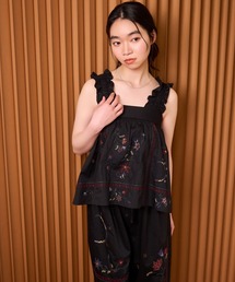 mysty woman | レトロ花刺繍ノースリブラウス 759302(シャツ/ブラウス)