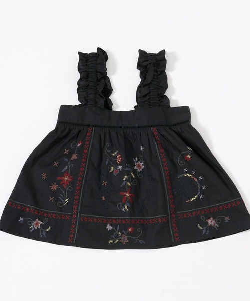 mysty woman(ミスティウーマン)の「レトロ花刺繍ノースリブラウス 759302(シャツ/ブラウス・レディース・ブラック/オフホワイト・FREE)」の21枚目の写真