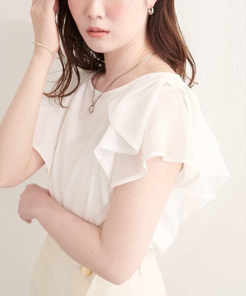natural couture(ナチュラルクチュール)の「ショルダーリボンブラウス(シャツ/ブラウス・レディース・グリーン/ネイビー/イエロー/オフホワイト・FREE)」の13枚目の写真
