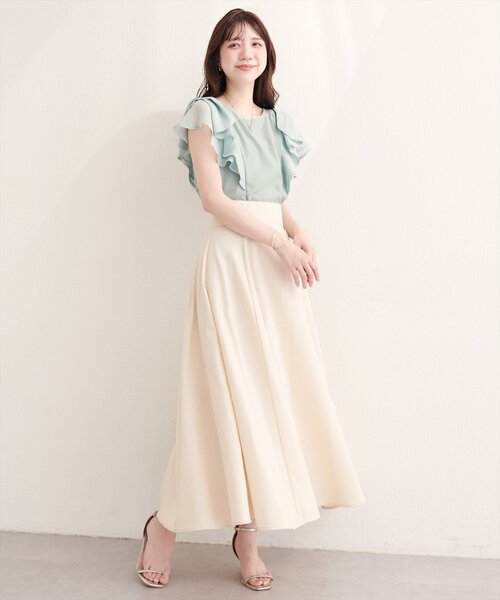 natural couture(ナチュラルクチュール)の「ショルダーリボンブラウス(シャツ/ブラウス・レディース・グリーン/ネイビー/イエロー/オフホワイト・FREE)」の6枚目の写真