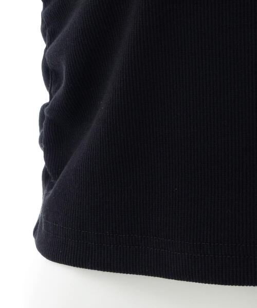 INGNI(イング)の「ラインストーンロゴサイドギャザーベアリブキャミ(Tシャツ/カットソー・レディース・オフホワイト/ブラック・M)」の17枚目の写真