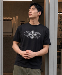CELTIC CROSS WASHED HALF T BLACK