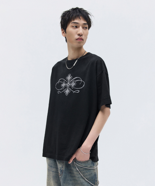 MAISON MINED(メゾンミネド)の「CELTIC CROSS WASHED HALF T BLACK(Tシャツ/カットソー・メンズ・その他・SMALL/MEDIUM/LARGE)」の9枚目の写真