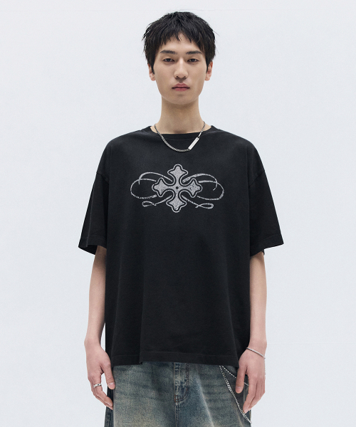 MAISON MINED(メゾンミネド)の「CELTIC CROSS WASHED HALF T BLACK(Tシャツ/カットソー・メンズ・その他・SMALL/MEDIUM/LARGE)」の8枚目の写真