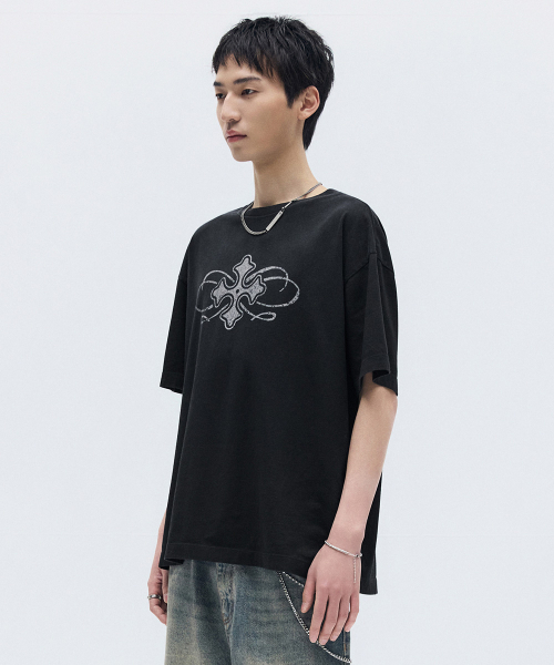 MAISON MINED(メゾンミネド)の「CELTIC CROSS WASHED HALF T BLACK(Tシャツ/カットソー・メンズ・その他・SMALL/MEDIUM/LARGE)」の7枚目の写真