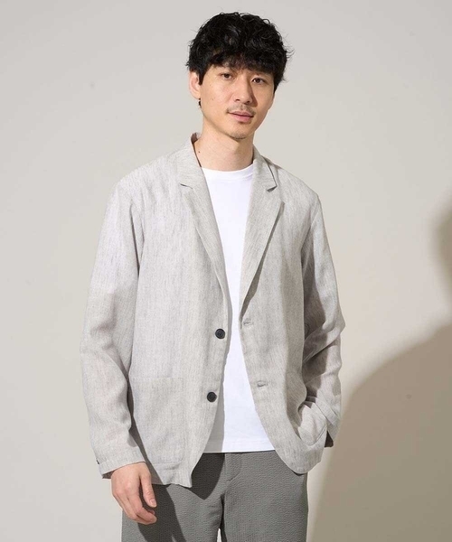 a.v.v(アーヴェヴェ)の「大人の夏ジャケット【接触冷感/吸水速乾/シワになりにくい/イージーケア/洗濯機で洗える】メランジテーラードジャケット(テーラードジャケット・メンズ・ライトグレー/チャコールグレー・48/46)」の21枚目の写真
