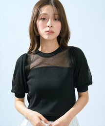 シアーニットクルーネックプルオーバー