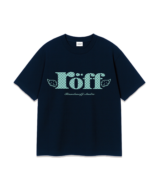 RANDOMOFF(ランダムオフ)の「ROEFF ANGEL DOT OVER FIT T-SHIRT Navy(Mint)(Tシャツ/カットソー・レディース・ネイビー・SMALL/MEDIUM/LARGE/X-LARGE)」の1枚目の写真