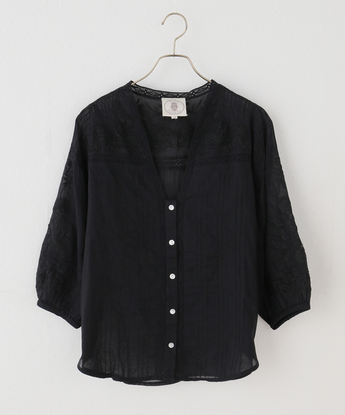 JOURNAL STANDARD(ジャーナルスタンダード)の「【Muche et Muchette/ミュッシェエミュセット】 Coquette Lace Trimmed Top(シャツ/ブラウス・レディース・ホワイト/ブラック・FREE)」の1枚目の写真