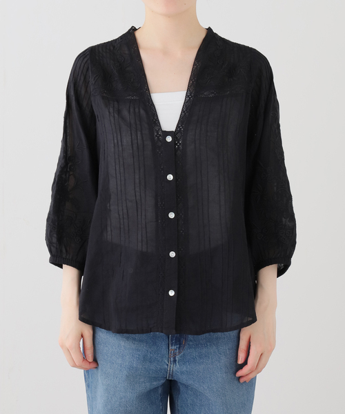 JOURNAL STANDARD(ジャーナルスタンダード)の「【Muche et Muchette/ミュッシェエミュセット】 Coquette Lace Trimmed Top(シャツ/ブラウス・レディース・ホワイト/ブラック・FREE)」の9枚目の写真