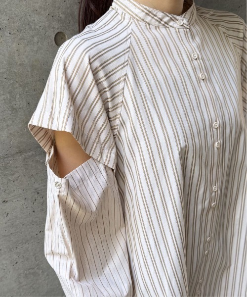 CIEL'AIR(シエルエアー)の「SPLIT SLEEVE MULTI-WAY SHIRT(セパレートスリーブマルチウェイシャツ)(シャツ/ブラウス・レディース・サックスブルー/ベージュ・FREE)」の10枚目の写真