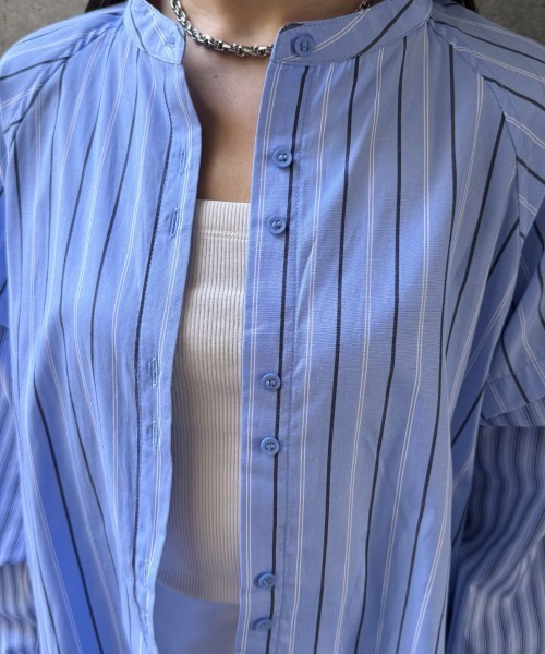 CIEL'AIR(シエルエアー)の「SPLIT SLEEVE MULTI-WAY SHIRT(セパレートスリーブマルチウェイシャツ)(シャツ/ブラウス・レディース・サックスブルー/ベージュ・FREE)」の15枚目の写真