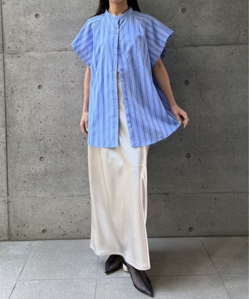 CIEL'AIR(シエルエアー)の「SPLIT SLEEVE MULTI-WAY SHIRT(セパレートスリーブマルチウェイシャツ)(シャツ/ブラウス・レディース・サックスブルー/ベージュ・FREE)」の18枚目の写真