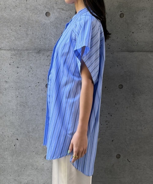 CIEL'AIR(シエルエアー)の「SPLIT SLEEVE MULTI-WAY SHIRT(セパレートスリーブマルチウェイシャツ)(シャツ/ブラウス・レディース・サックスブルー/ベージュ・FREE)」の19枚目の写真