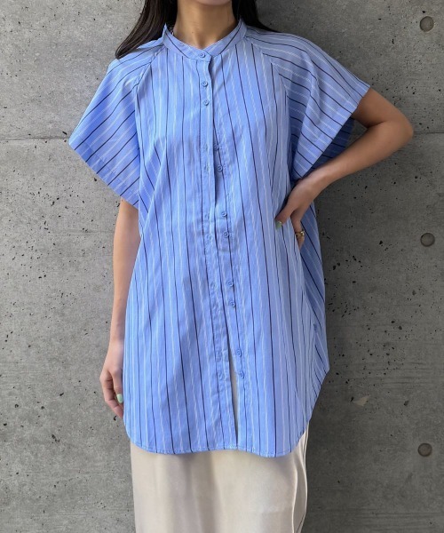CIEL'AIR(シエルエアー)の「SPLIT SLEEVE MULTI-WAY SHIRT(セパレートスリーブマルチウェイシャツ)(シャツ/ブラウス・レディース・サックスブルー/ベージュ・FREE)」の20枚目の写真