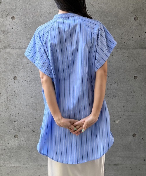 CIEL'AIR(シエルエアー)の「SPLIT SLEEVE MULTI-WAY SHIRT(セパレートスリーブマルチウェイシャツ)(シャツ/ブラウス・レディース・サックスブルー/ベージュ・FREE)」の22枚目の写真