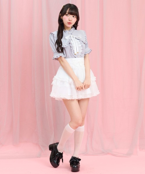 Secret Honey(シークレットハニー)の「アンティーク刺繍つけ衿ブラウス(シャツ/ブラウス・レディース・ライトグレー/オフホワイト/ブラック・MEDIUM)」の6枚目の写真