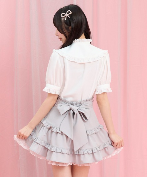 Secret Honey(シークレットハニー)の「アンティーク刺繍つけ衿ブラウス(シャツ/ブラウス・レディース・ライトグレー/オフホワイト/ブラック・MEDIUM)」の5枚目の写真