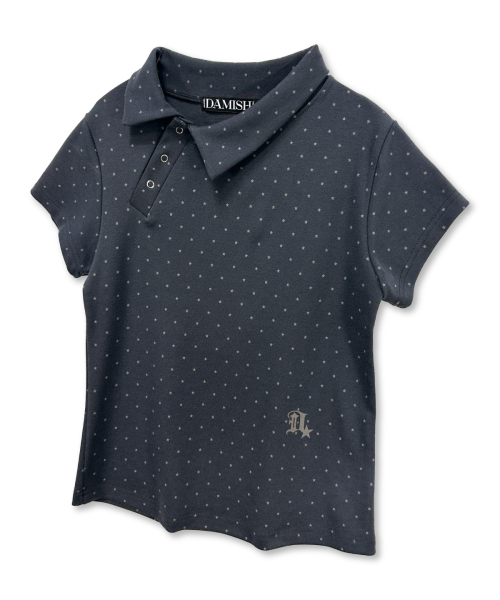 DAMISH(ダミシュ)の「スタードットアシンメトリーカラーTシャツ_チャコール(Tシャツ/カットソー・レディース・チャコール・OS)」の2枚目の写真