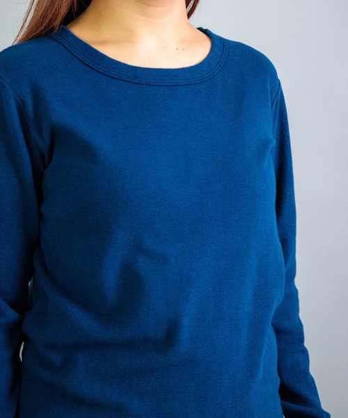 OMNIGOD（オムニゴッド）の「[OMNIGOD womens / オムニゴッド] KLフライス (手染めインディゴ) ロングスリーブＴシャツ（Tシャツ/カットソー・レディース・インディゴブルー・3/2）」の10枚目の写真