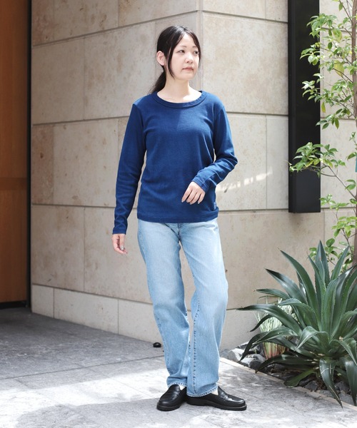 OMNIGOD（オムニゴッド）の「[OMNIGOD womens / オムニゴッド] KLフライス (手染めインディゴ) ロングスリーブＴシャツ（Tシャツ/カットソー・レディース・インディゴブルー・3/2）」の15枚目の写真