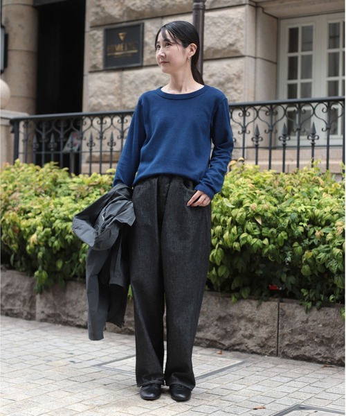 OMNIGOD（オムニゴッド）の「[OMNIGOD womens / オムニゴッド] KLフライス (手染めインディゴ) ロングスリーブＴシャツ（Tシャツ/カットソー・レディース・インディゴブルー・3/2）」の16枚目の写真