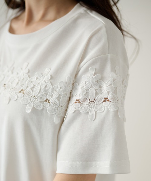 DAYRA(デイラ)の「フラワー レース ライン デザイン カットソー(Tシャツ/カットソー・レディース・ホワイト/ブラック・FREE)」の15枚目の写真