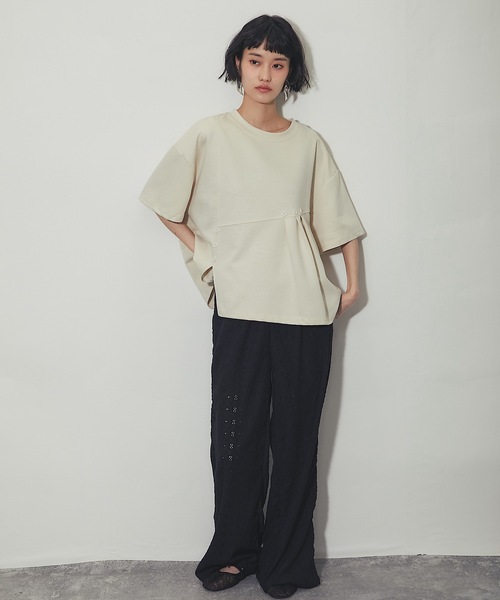 ANOTHER S(アナザーエス)の「ペプラムTシャツ(Tシャツ/カットソー・レディース・ホワイト/ブラック/ベージュ・FREE)」の18枚目の写真