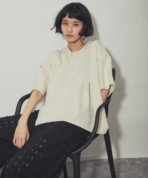ANOTHER S(アナザーエス)の「ペプラムTシャツ(Tシャツ/カットソー・レディース・ホワイト/ブラック/ベージュ・FREE)」の21枚目の写真