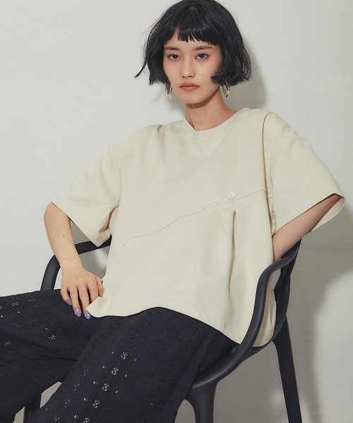 ANOTHER S(アナザーエス)の「ペプラムTシャツ(Tシャツ/カットソー・レディース・ホワイト/ブラック/ベージュ・FREE)」の19枚目の写真