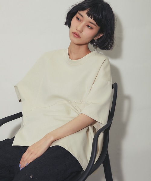 ANOTHER S(アナザーエス)の「ペプラムTシャツ(Tシャツ/カットソー・レディース・ホワイト/ブラック/ベージュ・FREE)」の12枚目の写真
